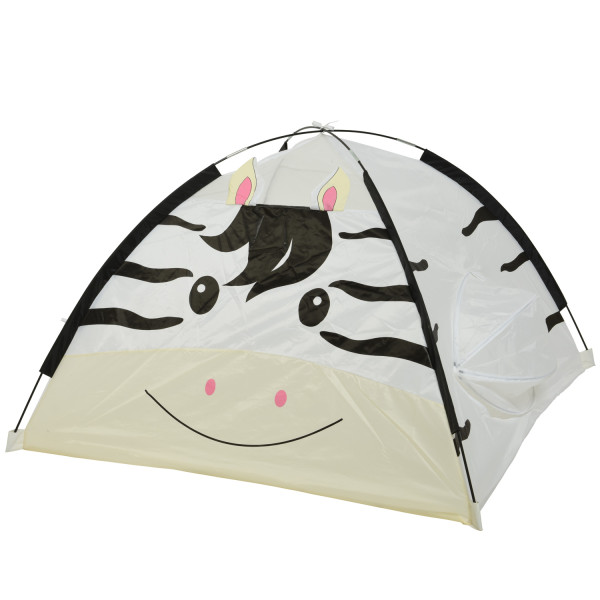 Spielzelt Zebra MARTY - Igluzelt für Kinder - Polyester - L: 1,20m - H: 80cm - weiß, schwarz