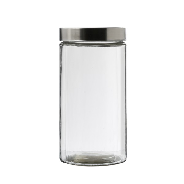 Vorratsdose L - Vorratsglas mit Edelstahldeckel - 1,7 Liter - D: 11cm - H: 22cm