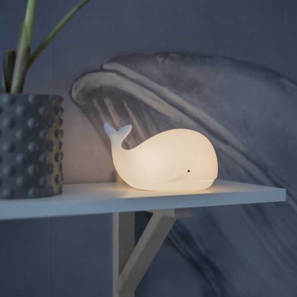 LED Nachtlicht Wal NOAH - Einschlaflicht - H: 9,5cm - Warmweiß/Farbwechsel - Batteriebetrieb