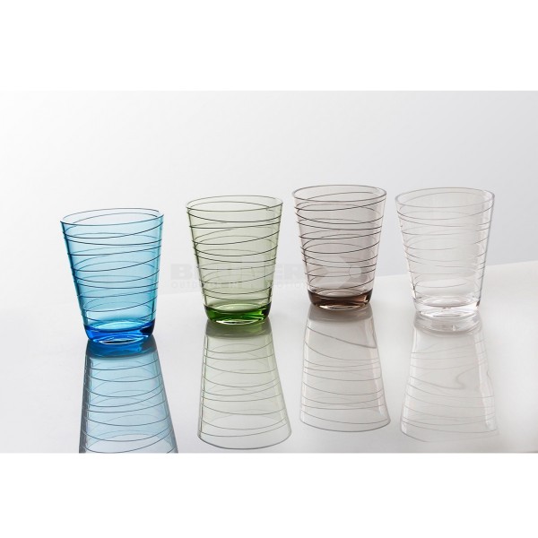 Trinkgläser ONDA - 4er Set - 4 Farben - bruchfester Kunststoff - 300ml