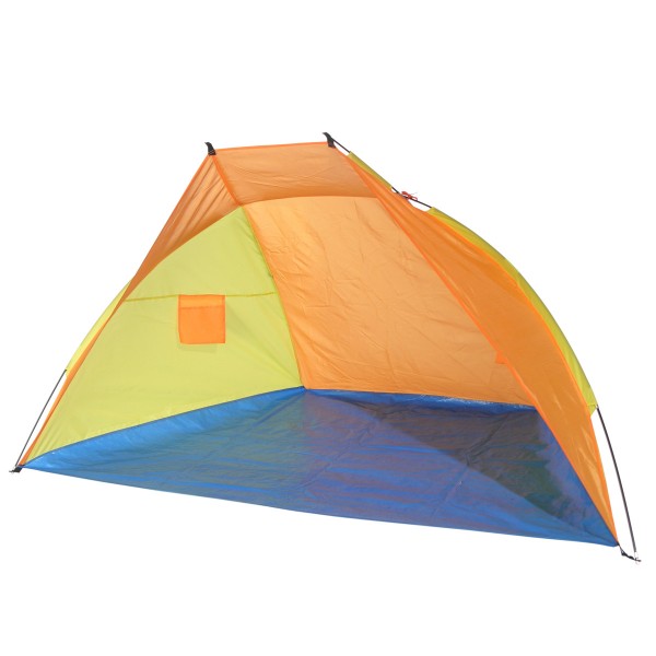 Strandmuschel - L: 220 x B: 115 x H: 115cm - Orange/Blau/Gelb