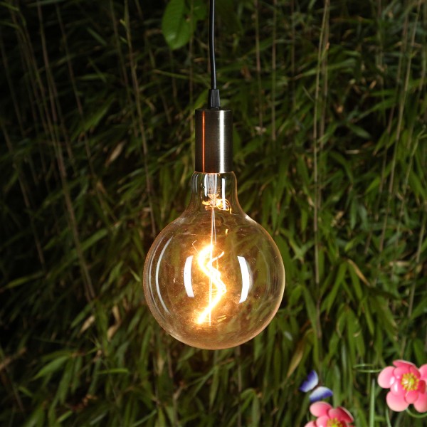 LED Leuchtkugel BOWL - Hängeleuchte - Filament LED - D:15cm - Batterie - Timer - transparent - Außen