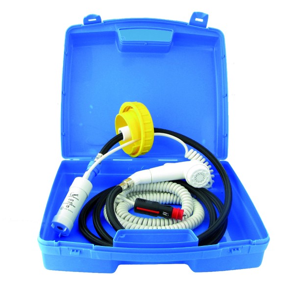 COMET Mobildusche im Koffer - 12V Betrieb - 12 Liter/Minute - 4m Zuleitung