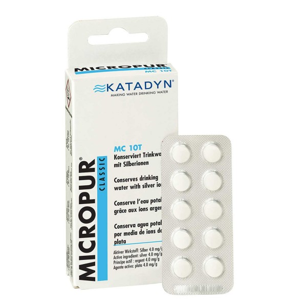 KATADYN Micropur Classic MC 10T - Trinkwasser Konservierung Silberionen - 40 Tabletten - 1T/10L