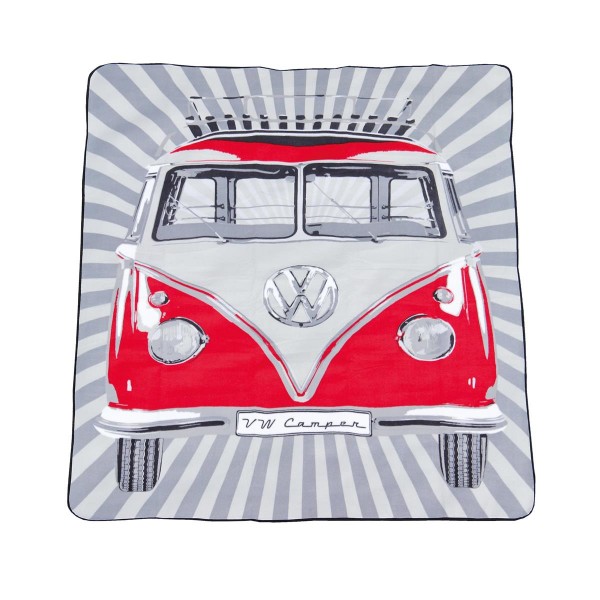 Picknickdecke VW Bulli T1 rot - 200x150cm - Tragetasche
