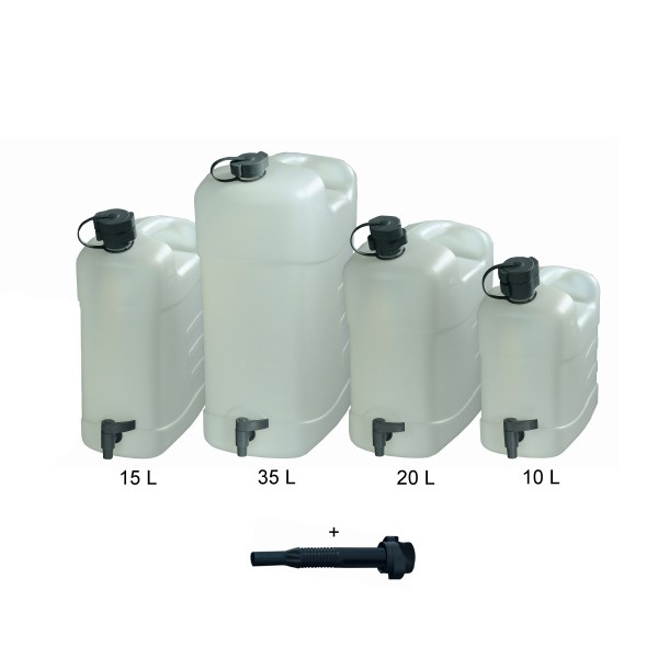 Combi Wasserkanister HPDE - 15 Liter - stabiler Kunststoff HDPE - mit Einfüllstutzen und Ausgießer