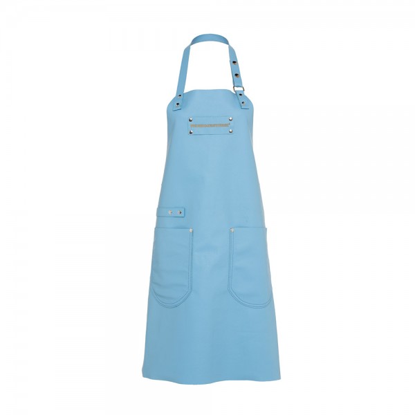 Feuermeisterin Premium Leder Back- und Kochschürze Blau mit 2 Taschen