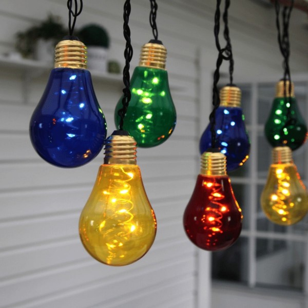 LED Party Lichterkette "Glow" - 10x5 warmweiße LED - L: 3,6m - Indoor - bunte Glühbirnen 