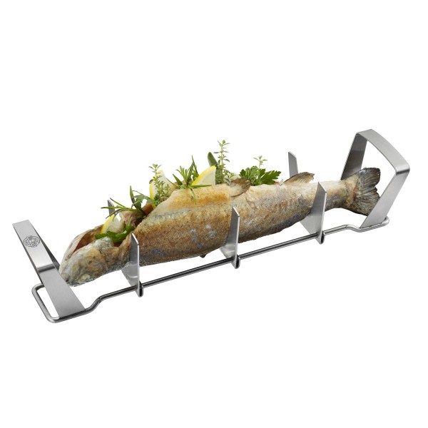 Fischhalter BBQ - Edelstahlgestell für Fische bis 35cm