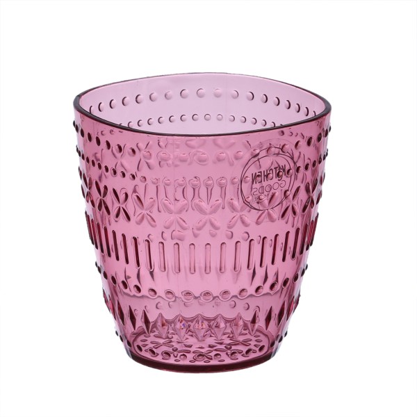 Trinkglas - Becher - Kunststoff - 345ml - mit Muster - pink