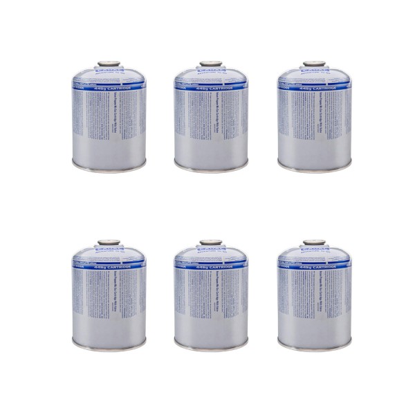 CADAC CA445 6er Set - Ventil-Gas-Kartusche (445g Butan-Propan-Gemisch) - EN417 Gewinde