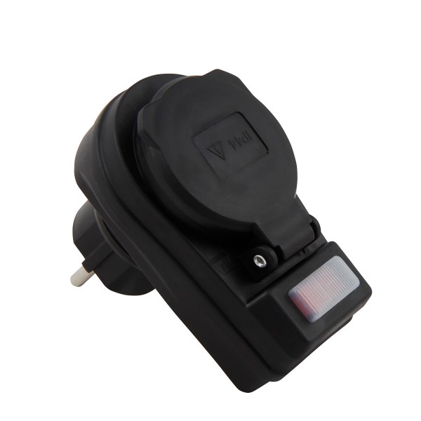 Steckdosenadapter - mit Schalter, 230V/3500W, IP44 - für Außen