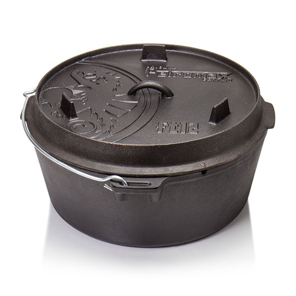 Petromax Feuertopf Dutch Oven ft12-t mit planem Boden - 10,8L - 14-20 Personen