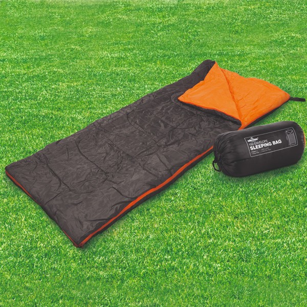 Schlafsack - 2 Wege Reißverschluss - L: 170cm - inkl. Tragetasche - Anthrazit/Orange