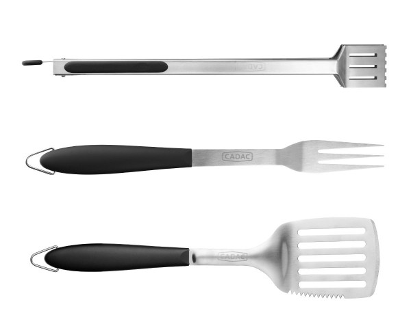 Cadac Grillbesteck 3tlg. - Zange, Gabel, Wender - rostfreier Edelstahl