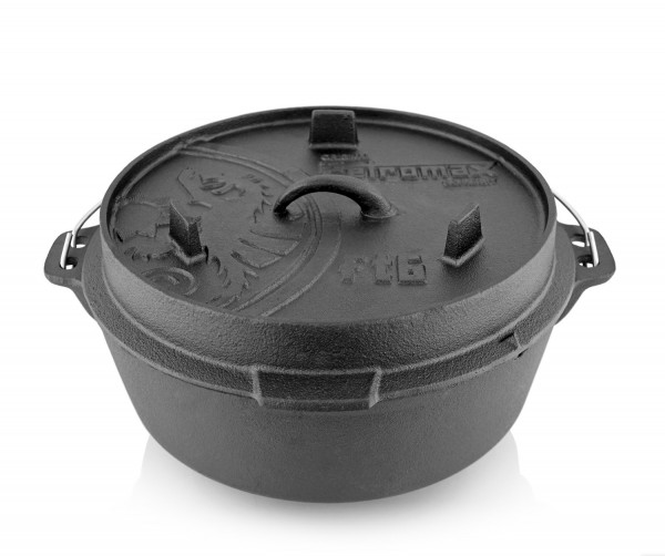 Petromax Feuertopf Dutch Oven ft6-t mit planem Boden - 5,5 L - 4-8 Personen