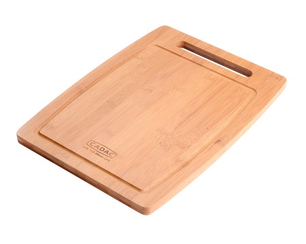 CADAC Bambus Schneidebrett - pflegeleicht, antibakteriell - mit Saftrinne - 36 x 27 x 1,5cm