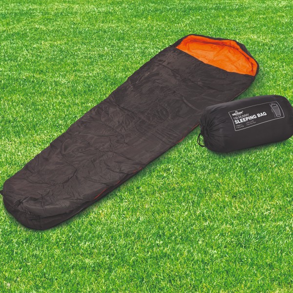 Mumienschlafsack - 2 Jahreszeiten - L: 210cm - inkl. Tragetasche - Anthrazit/Orange