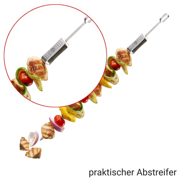 Grillspieße 45cm - 5er Set - Edelstahl - Spieße mit Abstreifer