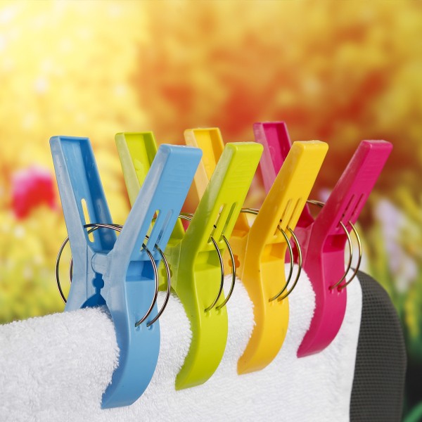 XXL Klammern in bunten Farben - H: 12,5cm - 4er Set