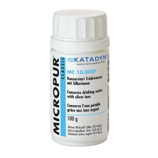 KATADYN Micropur Classic MC 10.000P - Trinkwasser Konservierung Silberionen - 100g Pulver - 1g/100L