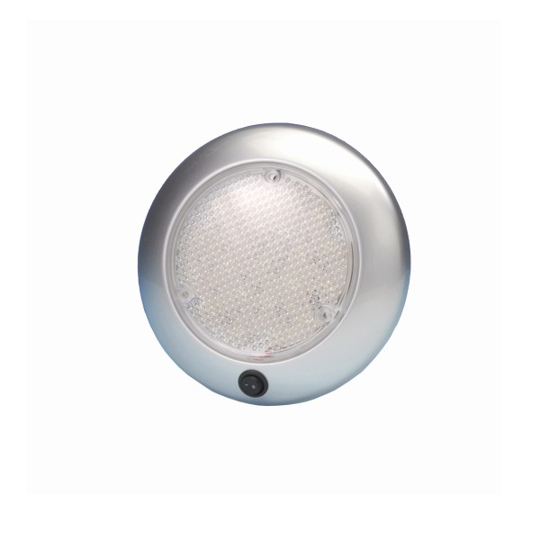 LED Deckenleuchte DOME silber - 12V - 21 LED - 15 x 2,5cm - mit Schalter