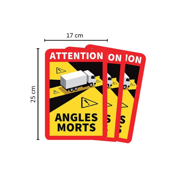 Aufkleberset "Toter Winkel" - Kennzeichnungspflicht in Frankreich ab dem 01.01.2021 ab 3,5 To