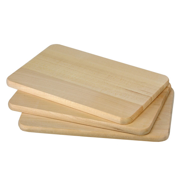 Vesperbrett / Frühstücksbrett - 3er Set - 21,5 x 13,5 x 1 cm - glattes Holzbrett