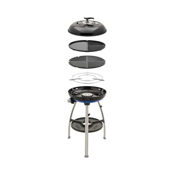 CADAC Carri Chef 50 GRILL2BRAAI - 50mbar - mobiler Gasgrill - Grillrost/Grillplatte/Plancha - Deckel