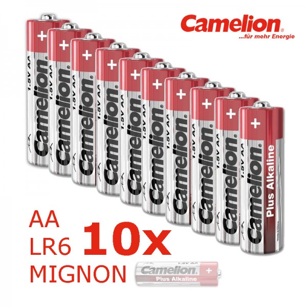 Batterie Mignon AA LR6 1,5V PLUS Alkaline - Leistung auf Dauer - 10 Stück