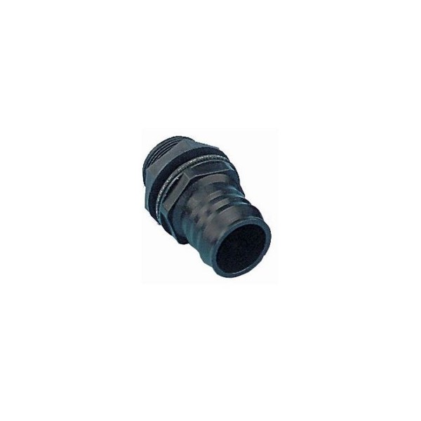 Befüllstutzen Kunststoff gerade 40mm - mit Kontermutter und Dichtung - max 8 bar
