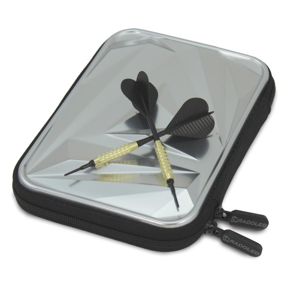 RADOLEO® DART Case ARROW-ONE für 2 Spieler | für 6 komplette Darts und Ersatzteile wie Flights, Barrels, Tips und Collars | elegantes Design