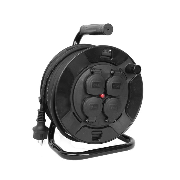 Kabeltrommel outdoor IP44 - 40m - 3 x 1,5mm - 4 Abgänge