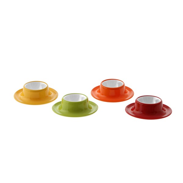 4er Set Eierbecher "RAINBOW" stapelbar - hochwertiges Melamin
