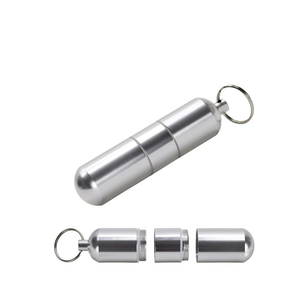 Tresor Schlüsselanhänger - Aluminium - wasserdicht - 3teilig - 100(80) x 20mm