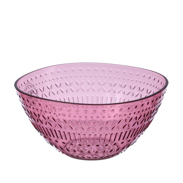 Schale - Müslischale - Kunststoff - D: 14cm - 630ml - mit Muster - pink