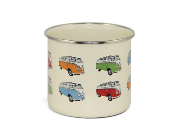 VW Collection Emaille Tasse "BULLI T1 PARADE" - 500ml - mit Edelstahlrand