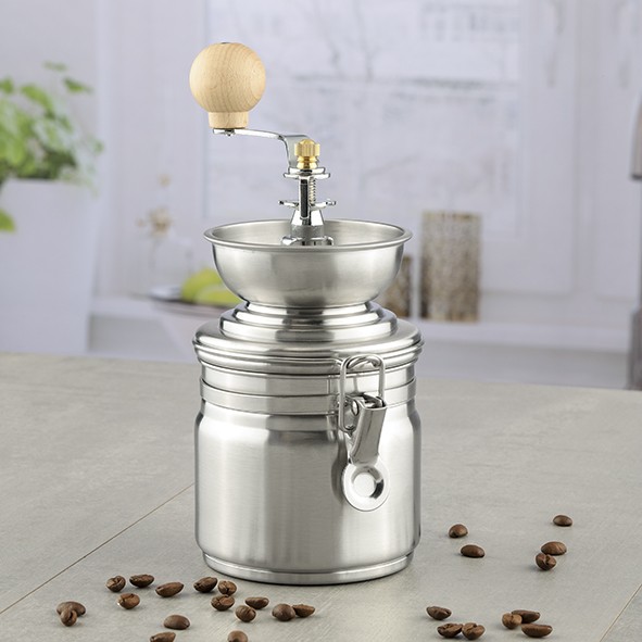 Kaffeemühle aus Edelstahl - Keramik Mahlwerk - Einstellbarer Mahlgrad