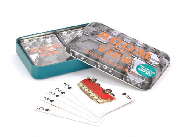 VW Collection Spielkarten Set in Metalldose - 2 Karten Sets (je 52 Karten)