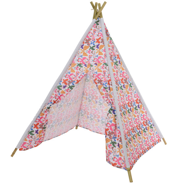 Spielzelt INDIA - Tipi Zelt für Kinder - Polyester - L: 1,20m - H: 1,55m - bunt