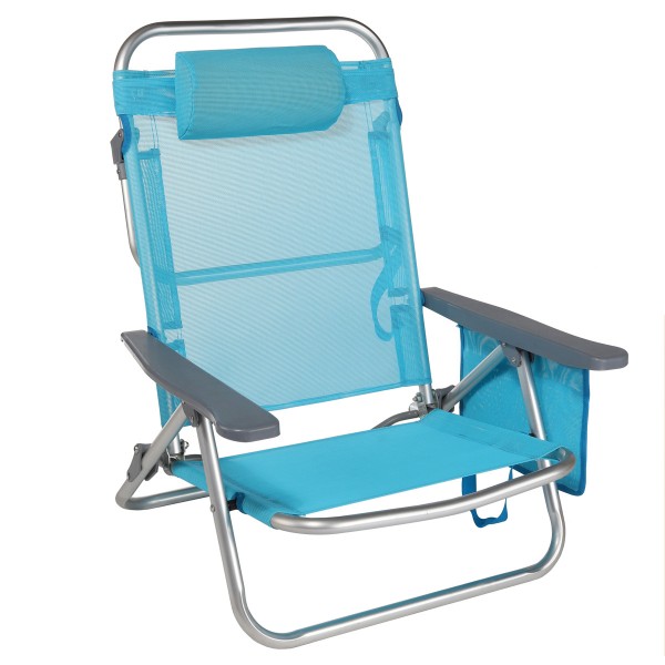 Strandstuhl, Gestell aus Aluminium - Seitentasche - Strandliege