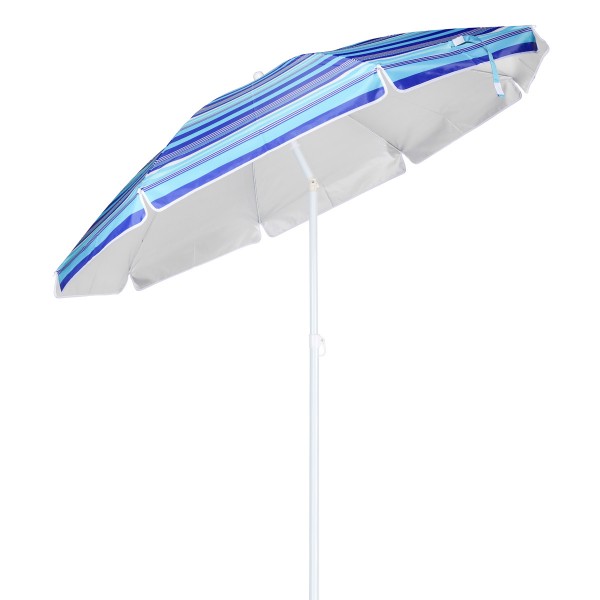 Sonnenschirm - D: 180cm - 50+ UV Schutz - blau gestreift