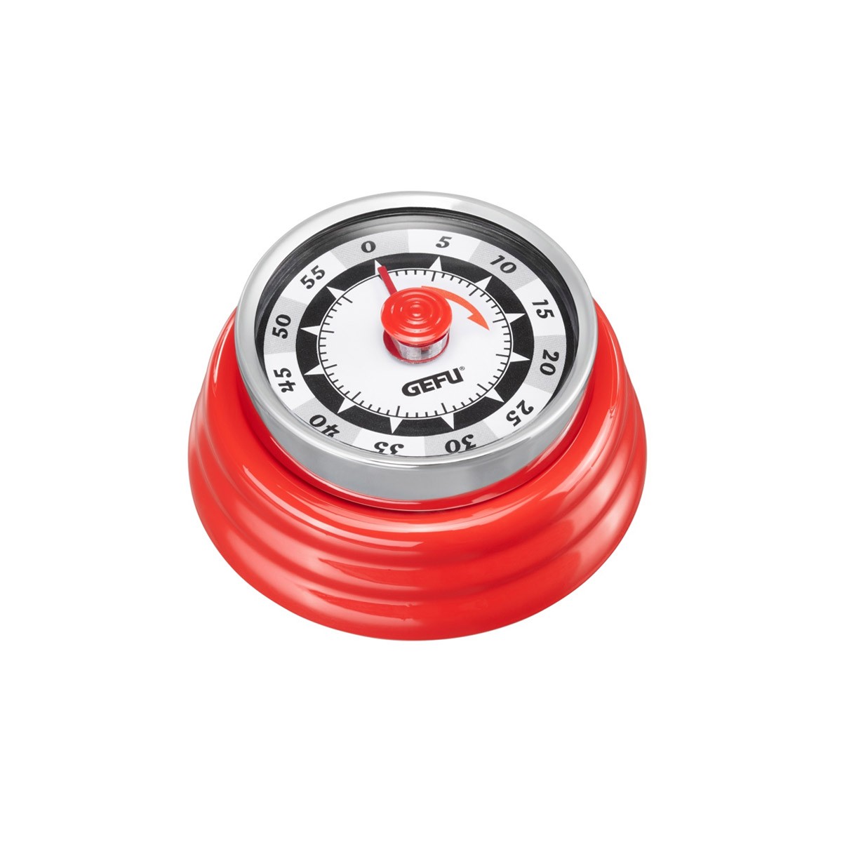 Küchentimer Kurzzeitmesser RETRO rot - mechanisch - magnetisch