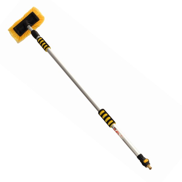 Waschbürste Teleskop JUMBO mit Schlauchanschluss - 140 - 250cm - Ein/Ausschalter - Softgrip