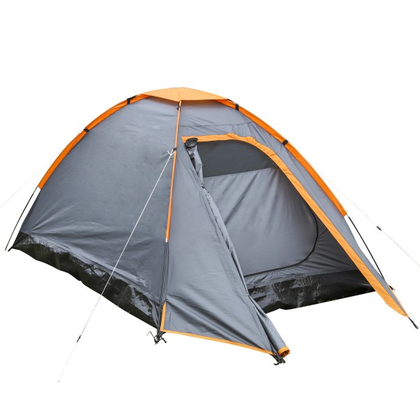 Iglu Zelt - 2 Personen - 210 + 50 x 150 x 110cm - Anthrazit/Orange