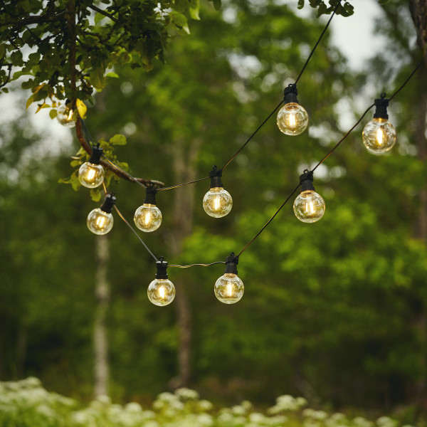 LED Lichterkette "CIRCUS" - 10 Kugeln, D: 8cm - warmweiße Filament LED - 4,5m - inkl.Trafo - outdoor