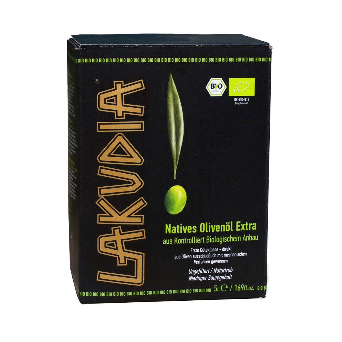 Lakudia 5 Liter BIO Olivenöl Nativ Extra, Bag in Box