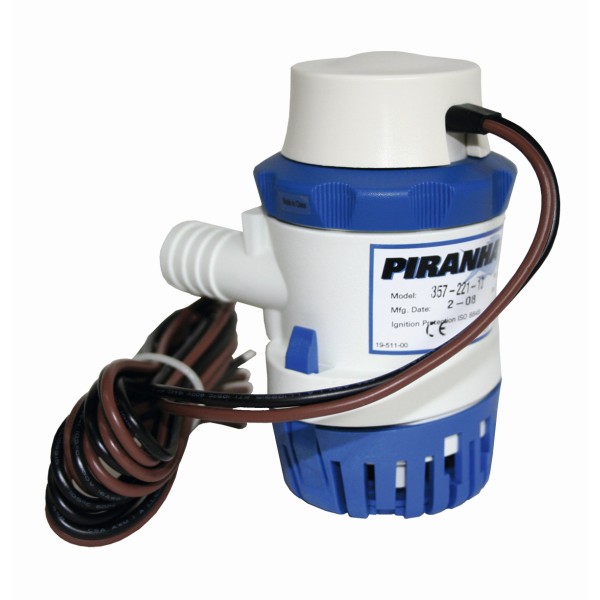 LILIE SHURflo PIRANHA Bilgenpumpe - Süß- Salz- und Schmutzwasser - 25l/min - 0,7bar max - 12V 1,7A