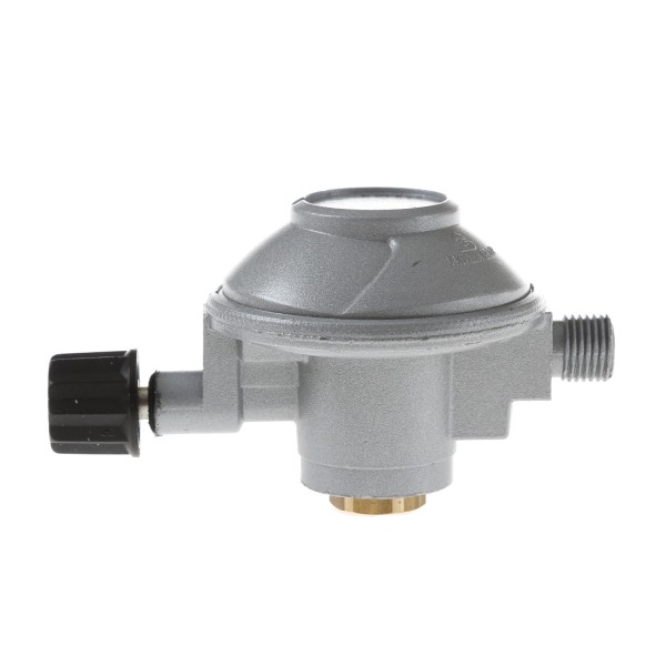 Gasregler Für Druckgasdosen HP auf 30mbar - 1kg/h - 7/16" x 1/4" links - einstufig - CAMPING