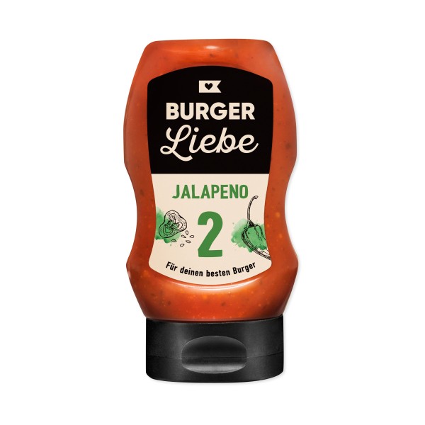 BURGER LIEBE Burgersoße - Jalapeno - 300ml - vegan - ohne Konservierungsstoffe